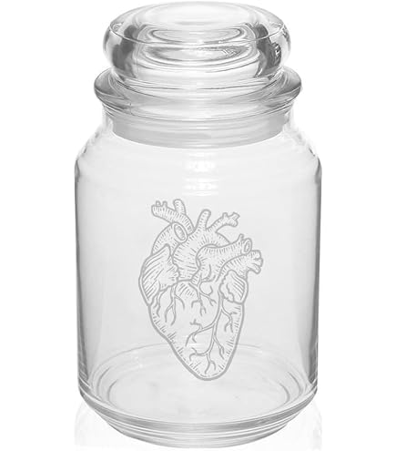 Amazon.com: 26 oz Glass Candy Jar Gift Heart Anatomy Anatomical